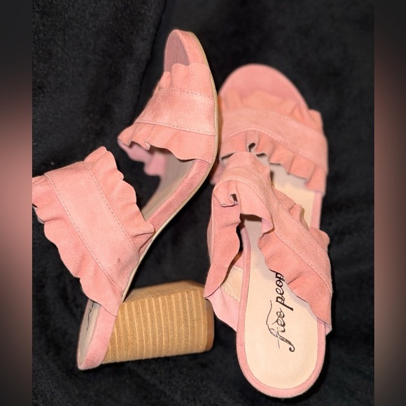 Free People Pink Plush Mules with Rhinestone Accents - Picture 5 of 12